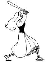 coloriage belle joue a la batte